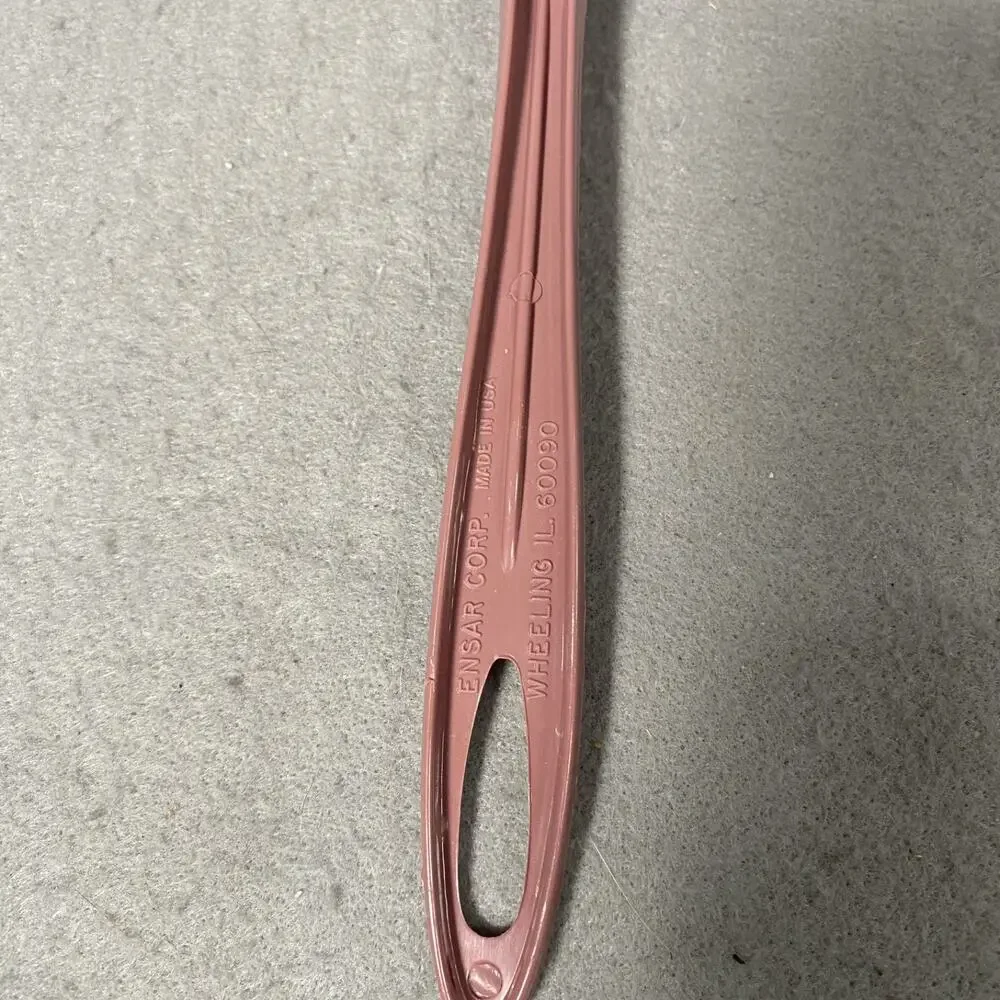 Vintage Wide Slotted Spatula Utensil Pink Ensar Corp Nylon Plastic USA Made